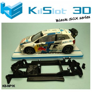 Chasis lineal black SCX VW Polo WRC Superslot