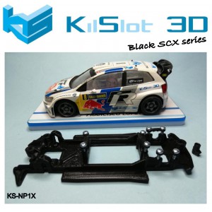 Chasis lineal black SCX VW Polo WRC Superslot RX
