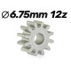 Piñón 12d. Ergal . 6,75mm para eje de 2mm