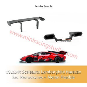 SCALEAUTO Lamborghini Huracan SET ALERON RETROVISO
