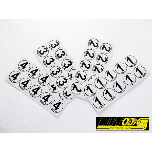 40 Numeros adhesivos vinilo del 1 al 4 [M523] - EvotecShop