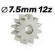 Piñón 12d. Ergal . 7,5mm para eje de 2mm