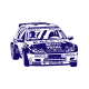 Citroen Saxo S1600 57x40 Azul Mate